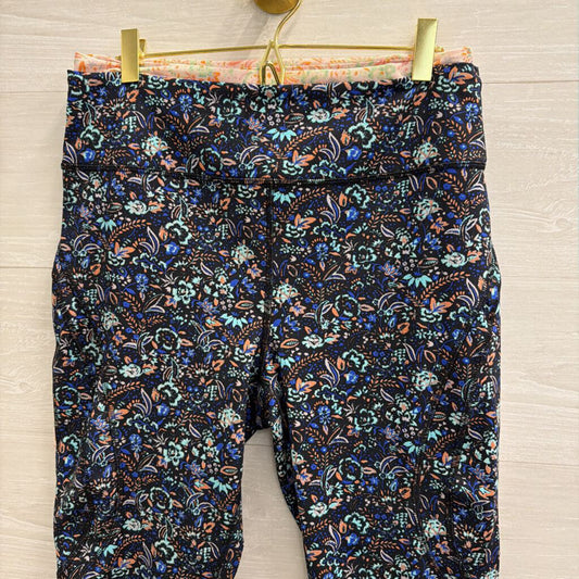 FP Movement Blue/ Pink Print Lose Your Marbles Leggings Large