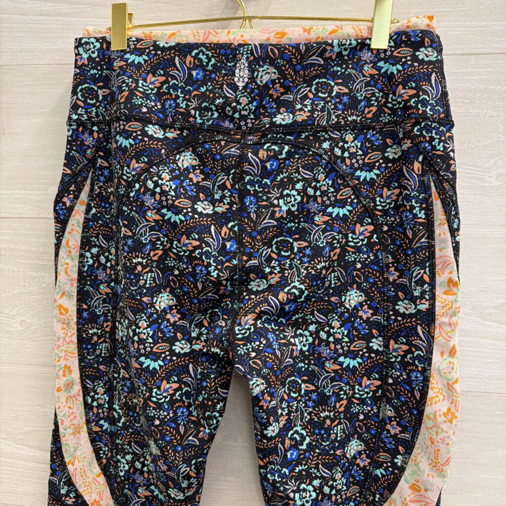FP Movement Blue/ Pink Print Lose Your Marbles Leggings Large