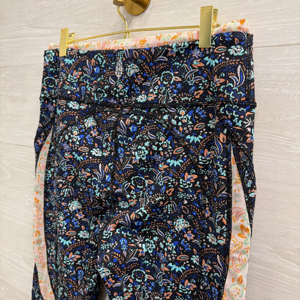 FP Movement Blue/ Pink Print Lose Your Marbles Leggings Large