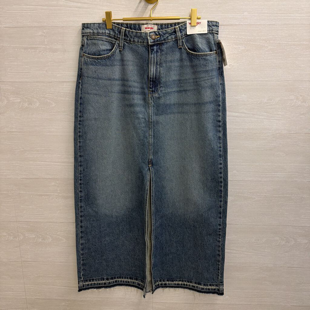 Wrangler Medium Wash Denim Maxi Skirt 12
