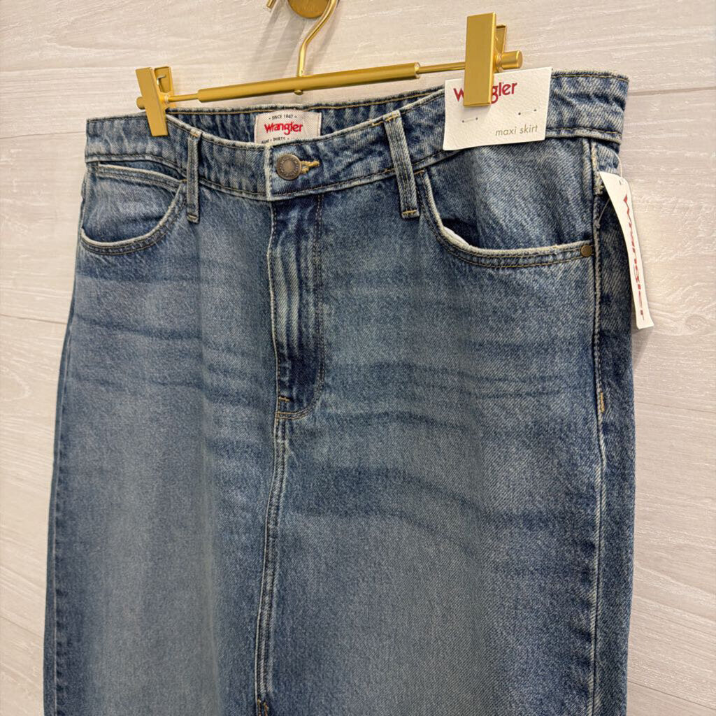 Wrangler Medium Wash Denim Maxi Skirt 12