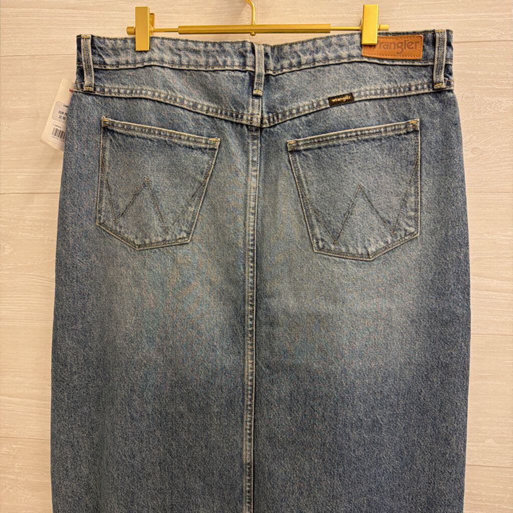 Wrangler Medium Wash Denim Maxi Skirt 12