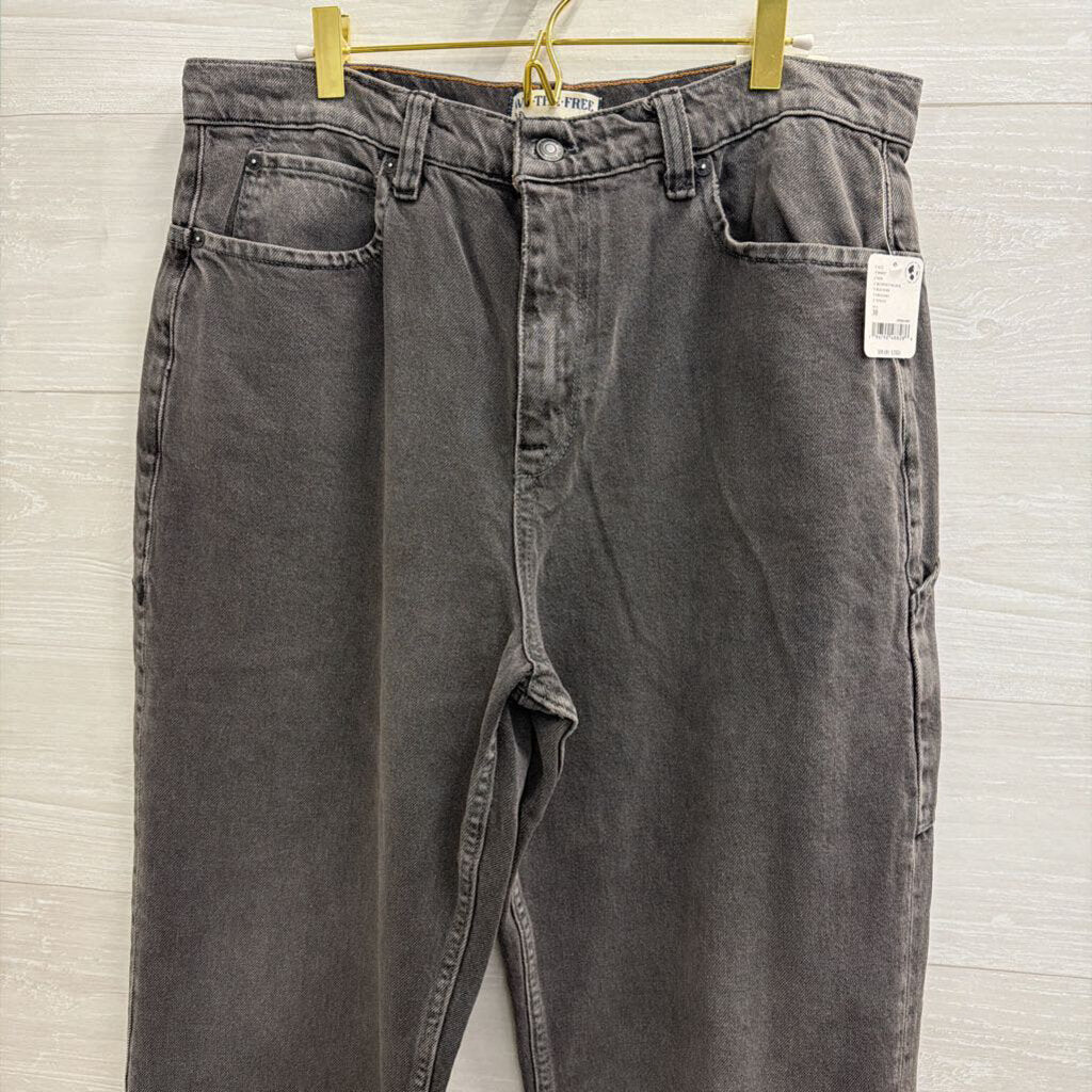 We The Free Black Denim Wide Leg Jeans 30