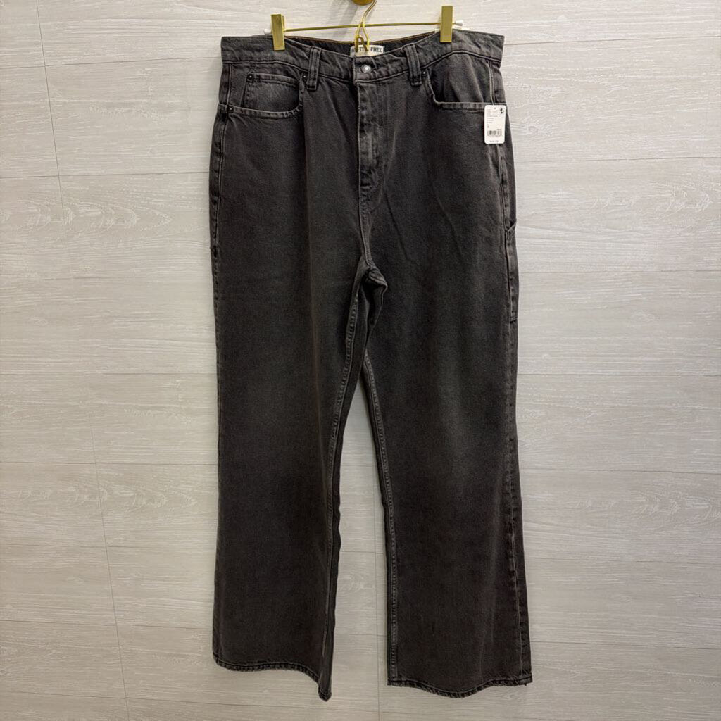 We The Free Black Denim Wide Leg Jeans 30