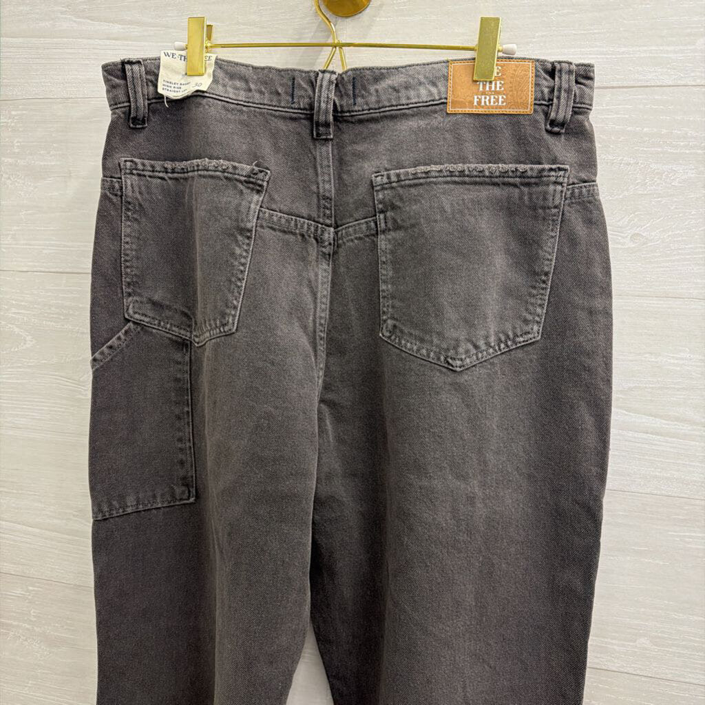 We The Free Black Denim Wide Leg Jeans 30