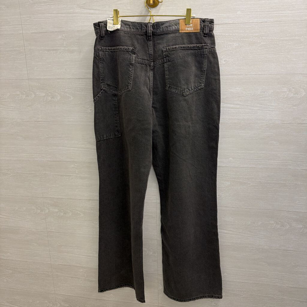 We The Free Black Denim Wide Leg Jeans 30