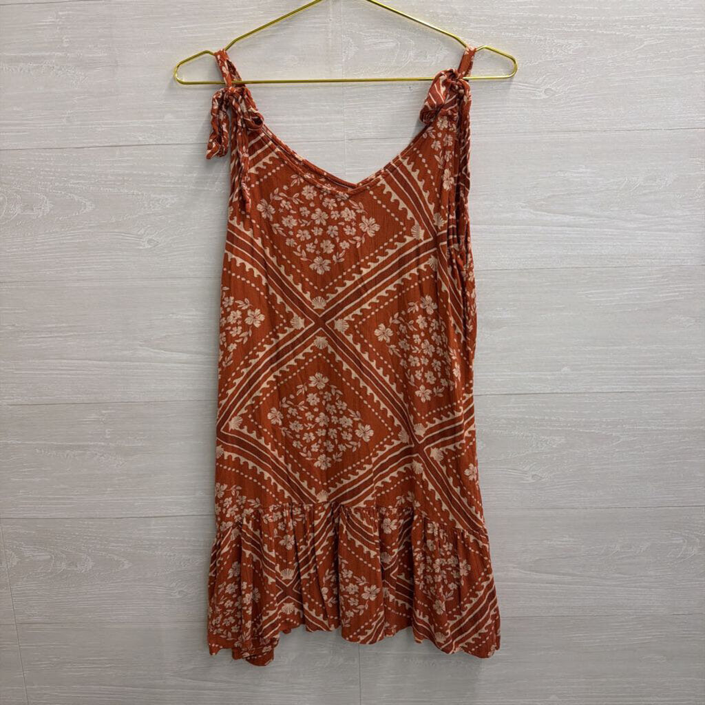 Rip Curl Orange Print Dress Small