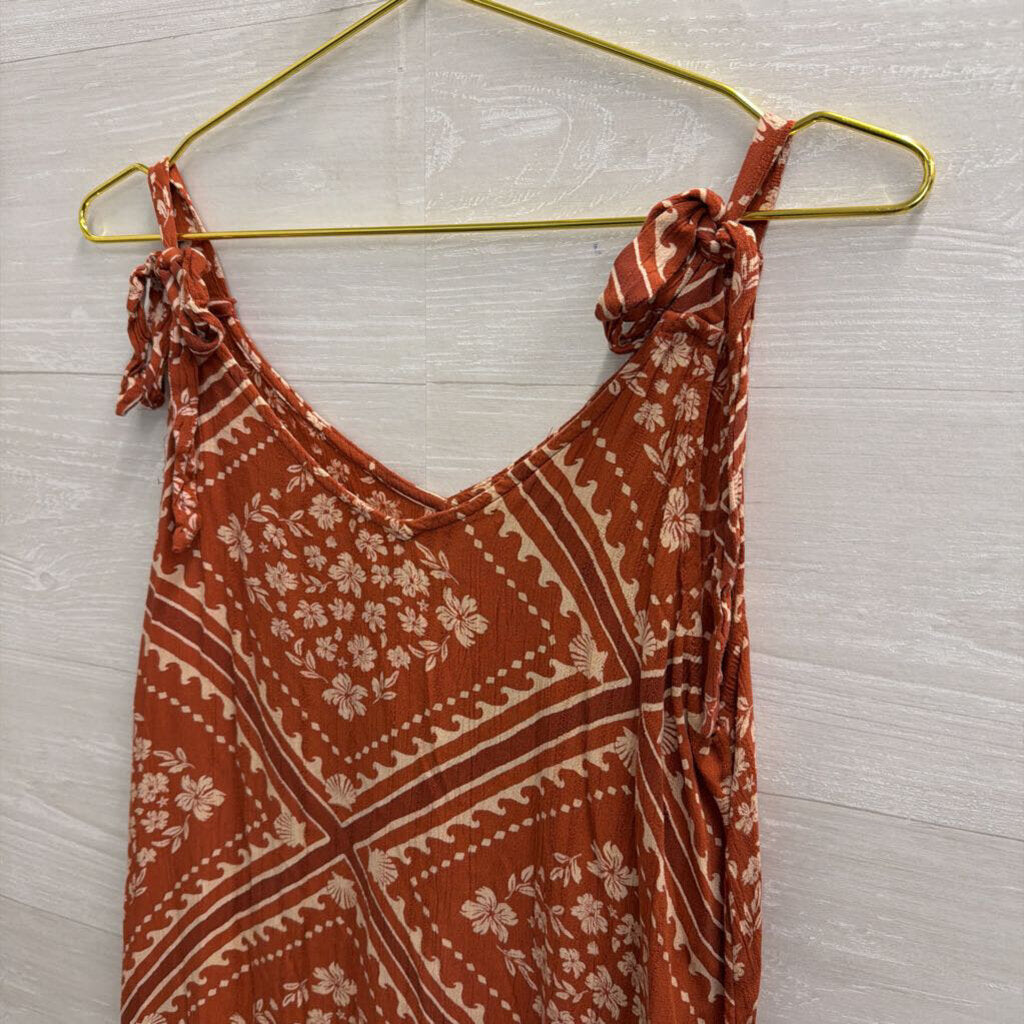 Rip Curl Orange Print Dress Small