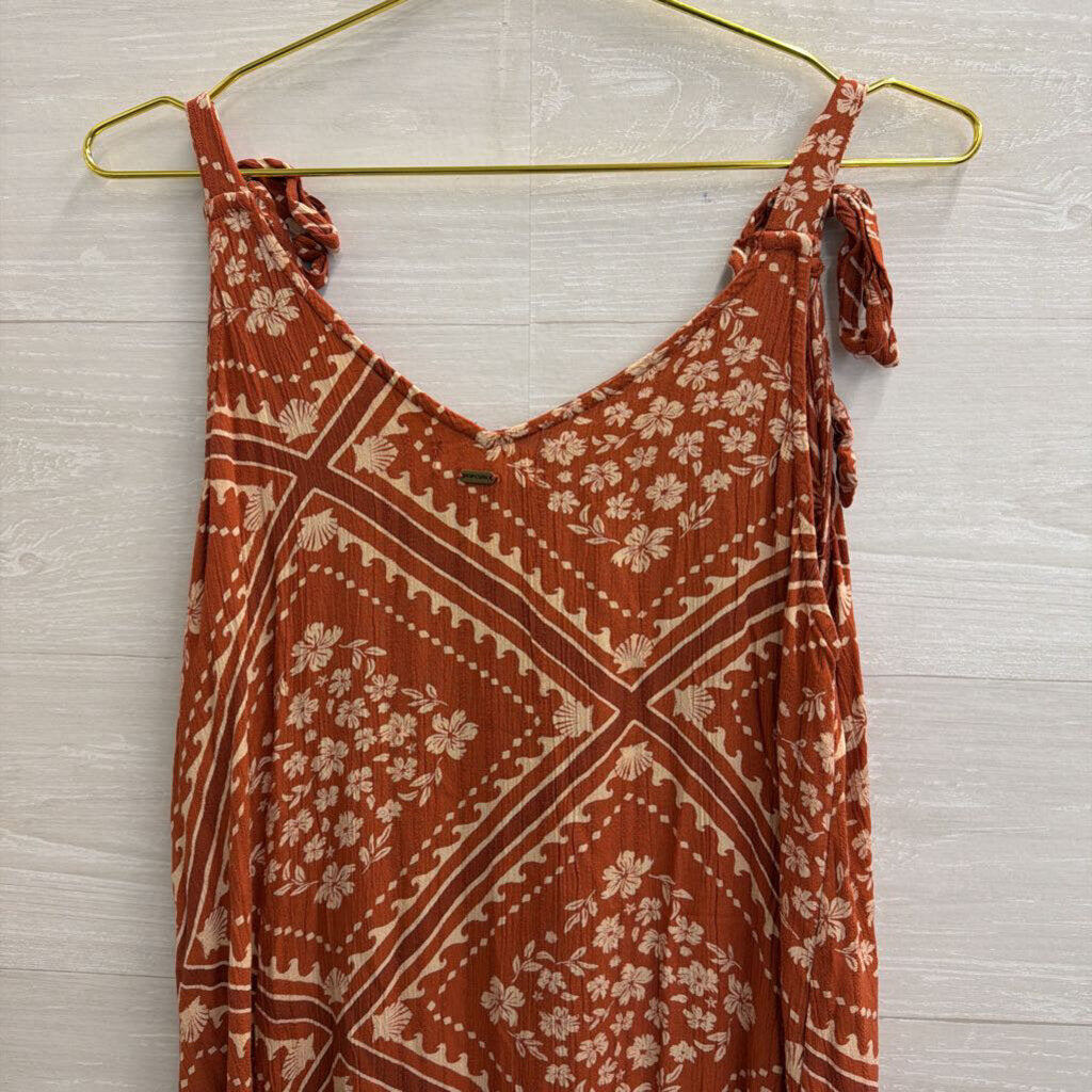 Rip Curl Orange Print Dress Small