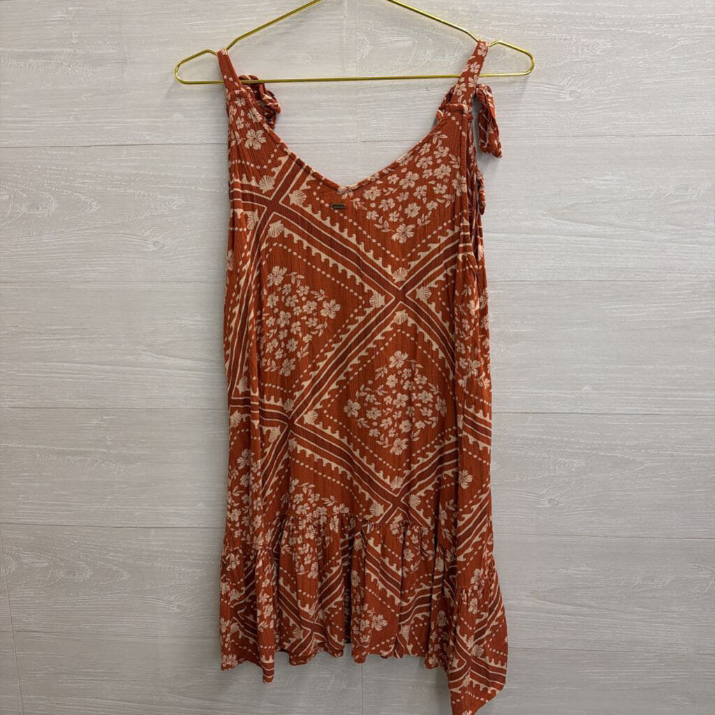 Rip Curl Orange Print Dress Small