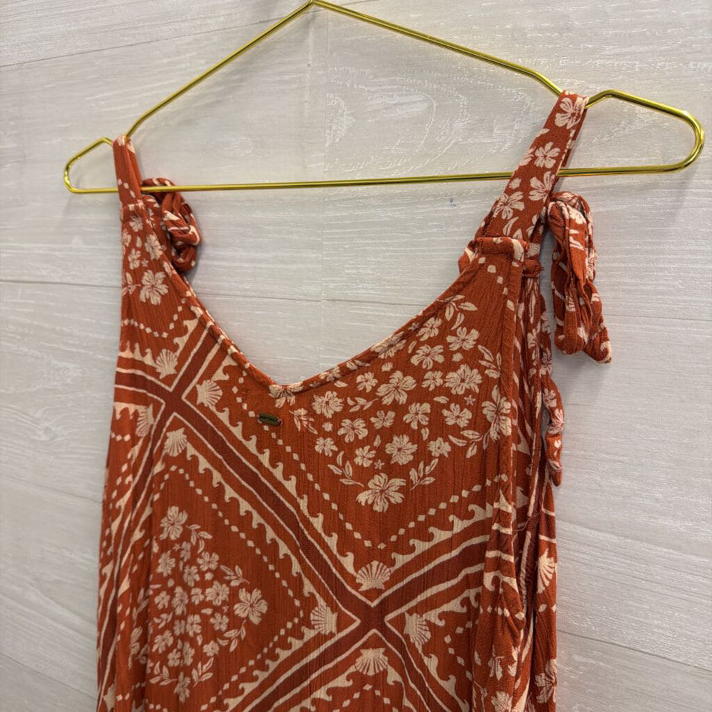 Rip Curl Orange Print Dress Small