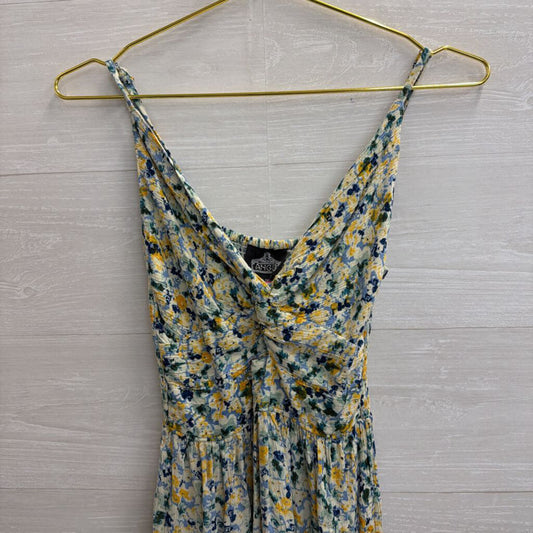 Angie White/ Blue Floral Print Dress Small