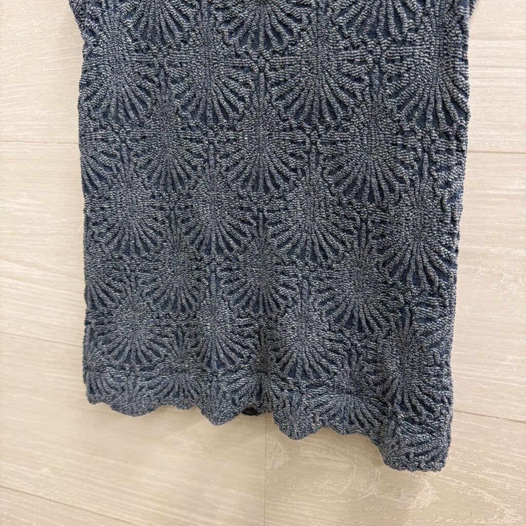 Intimately Free People Blue Textured Print Tank Top XS/S