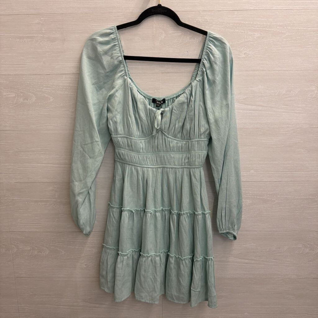 Trixxi Blue Long Sleeve Dress Small