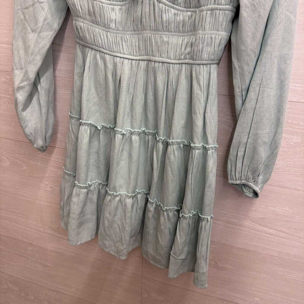Trixxi Blue Long Sleeve Dress Small