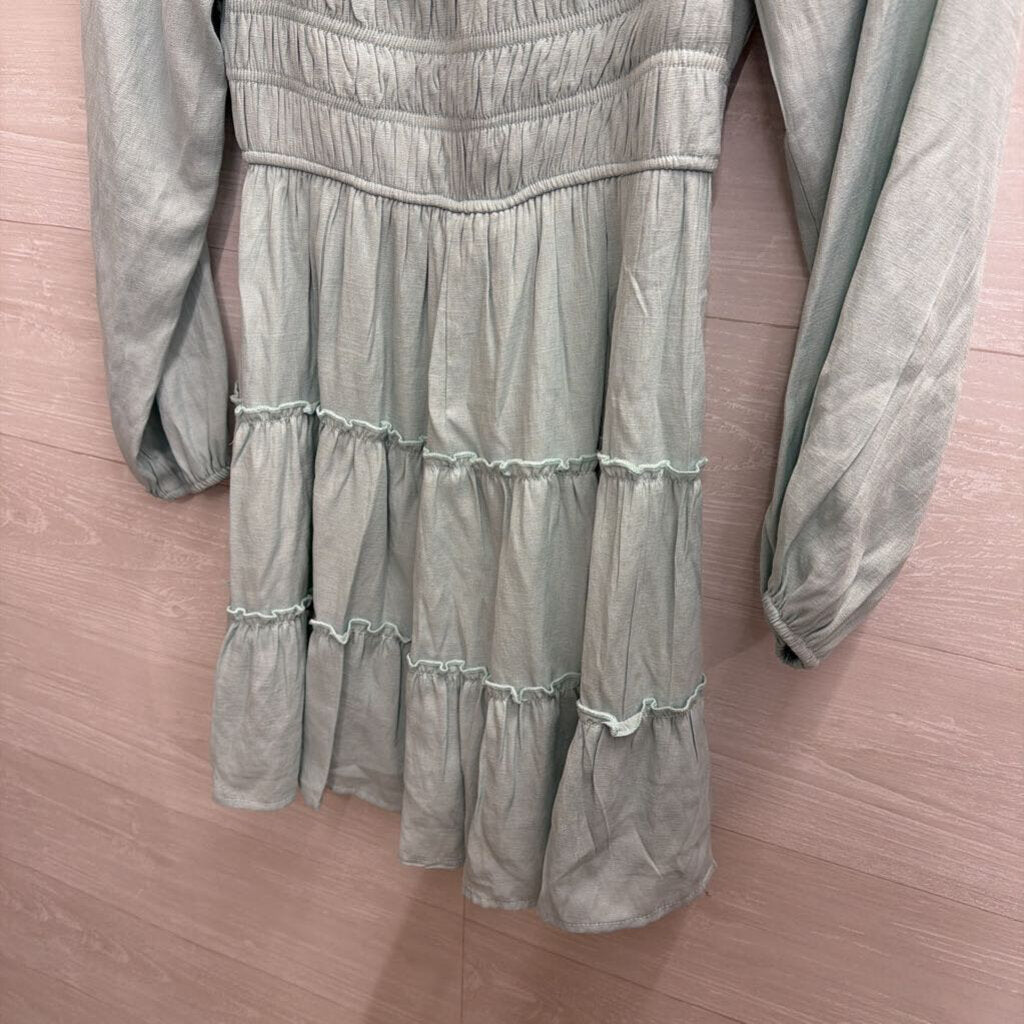 Trixxi Blue Long Sleeve Dress Small