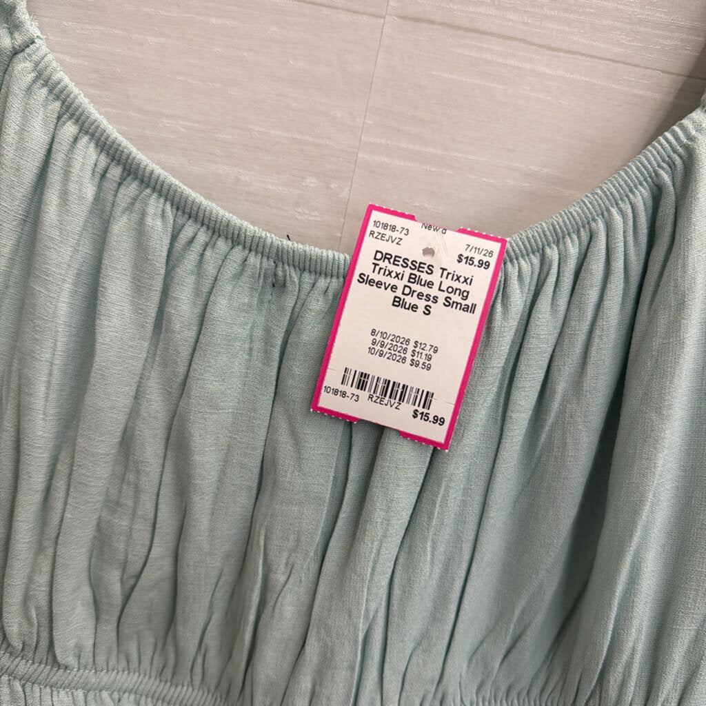 Trixxi Blue Long Sleeve Dress Small