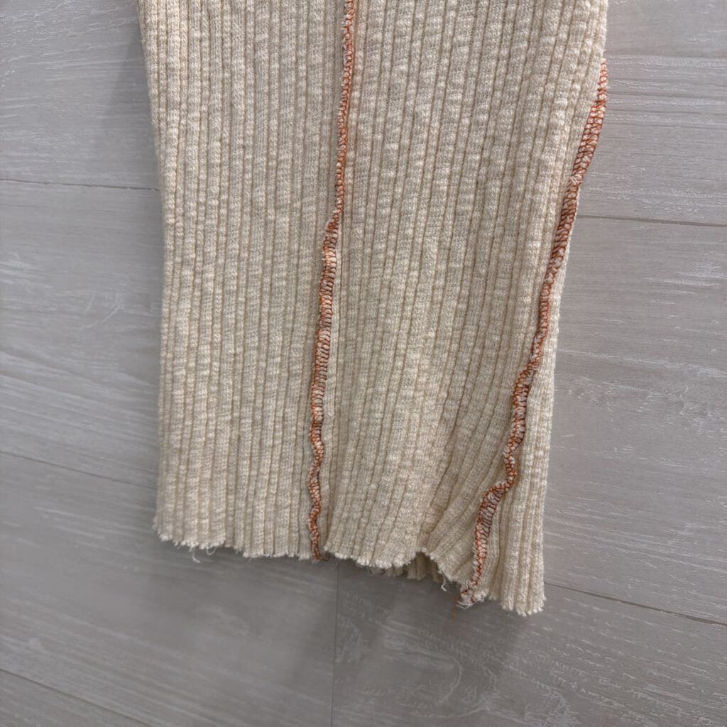 Gilded Intent Cream/ Brown Stitch Tank Top Small