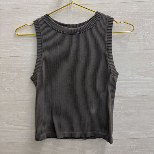 Olive and Oak Grey Ribbed Cropped Tank Top XS/ S
