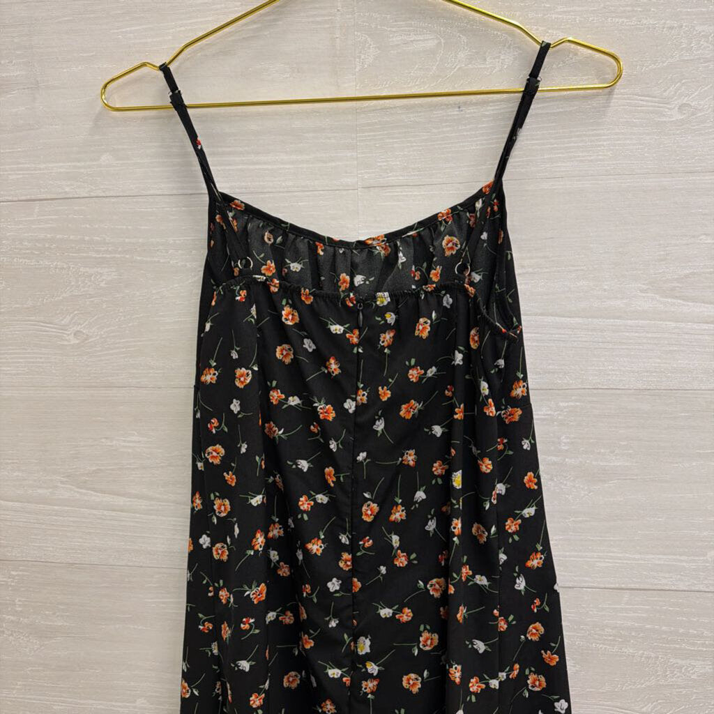 Black/ Multi Floral Print Dress Medium