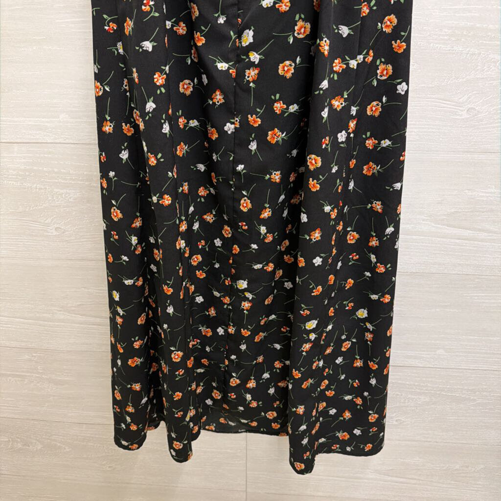 Black/ Multi Floral Print Dress Medium