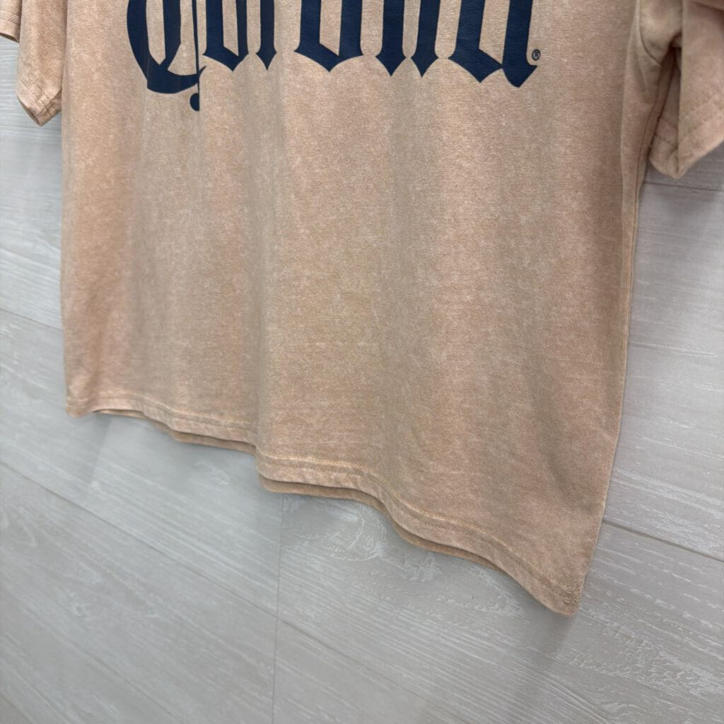 Corona Beige Cropped Short Sleeve Graphic Tee Medium