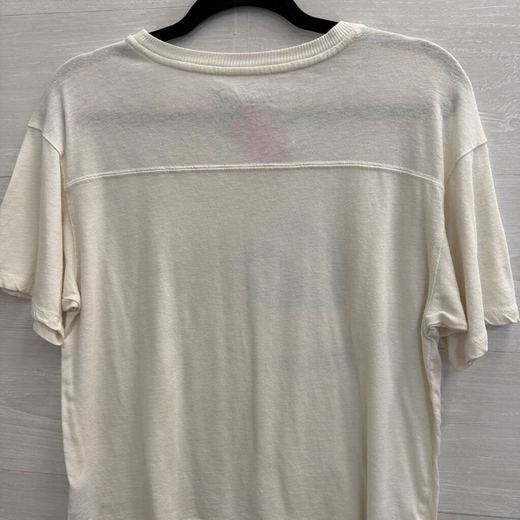CocaCola White Cropped Short Sleeve Graphic Tee Medium