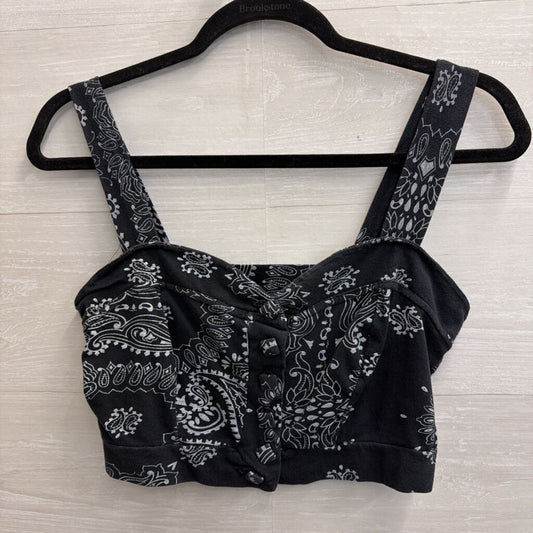 So Sia Blue Print Cropped Tank Top Small