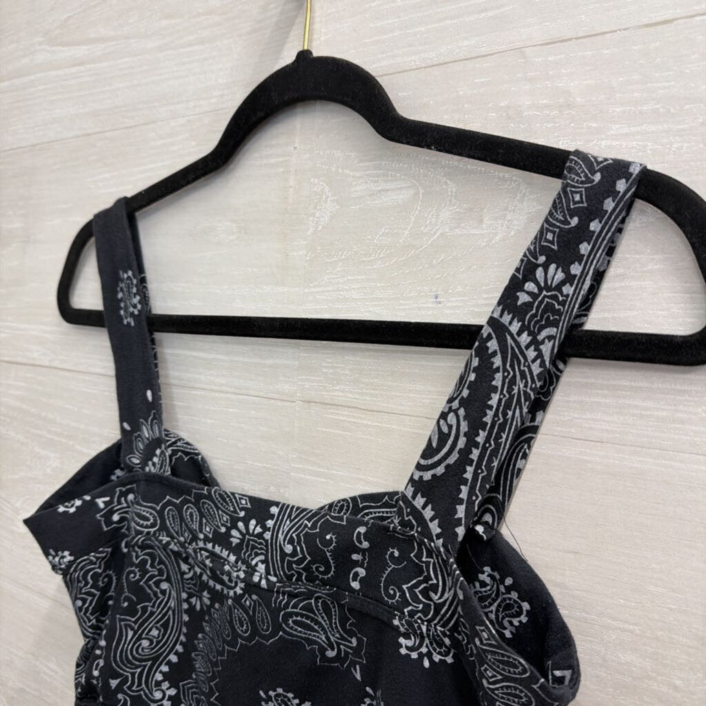So Sia Blue Print Cropped Tank Top Small