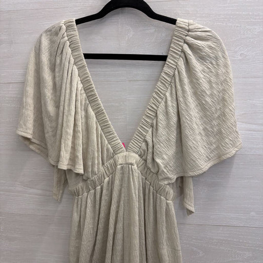 FP Beach Green Short Sleeve Textured Romper Medium