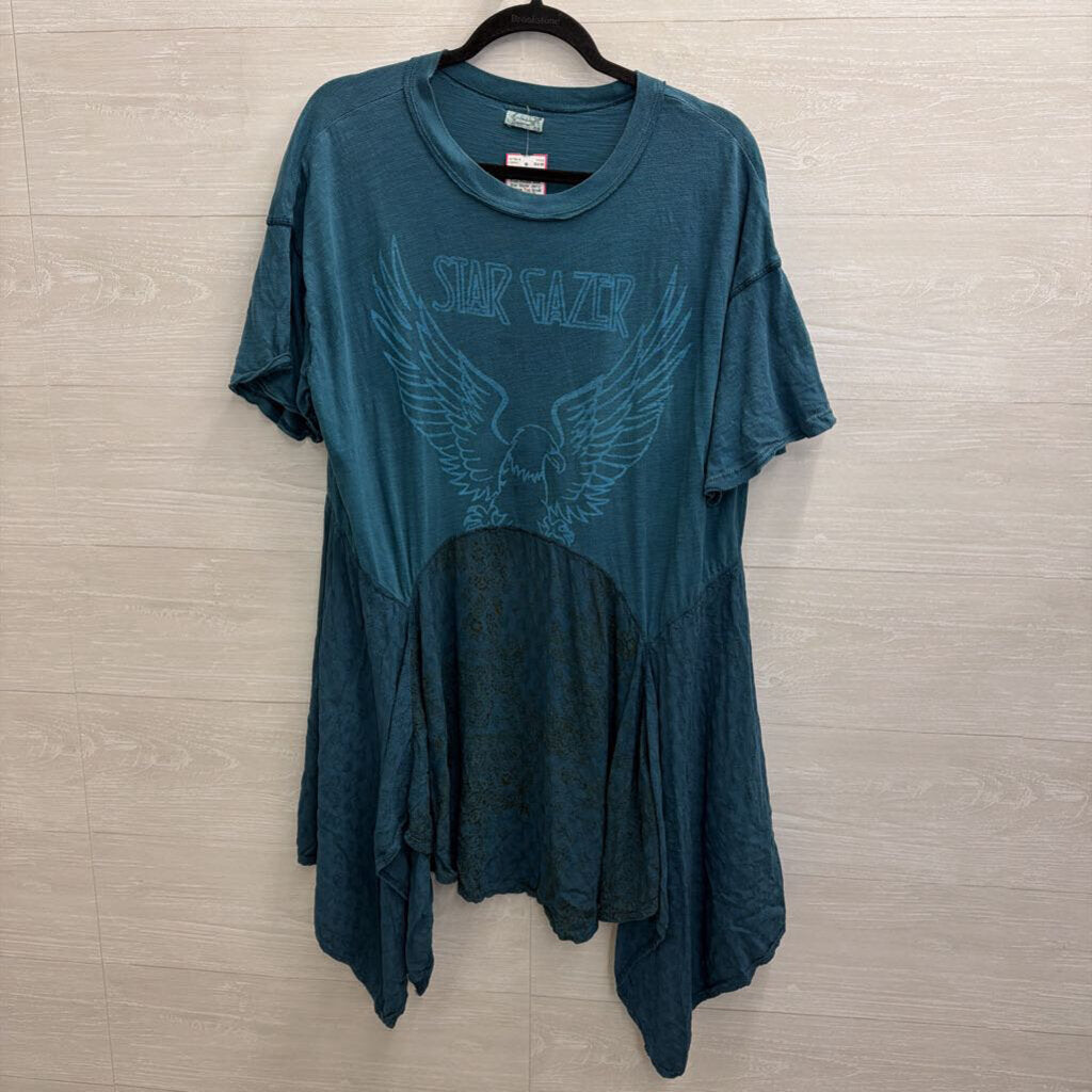 Intimately Free People Blue Star Gazer Jerry Lounge Top Small