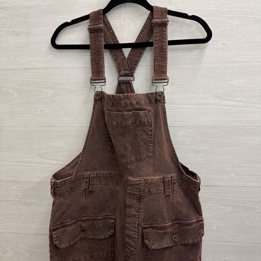 We The Free Purple Ribbed Front Pocket Overalls Small