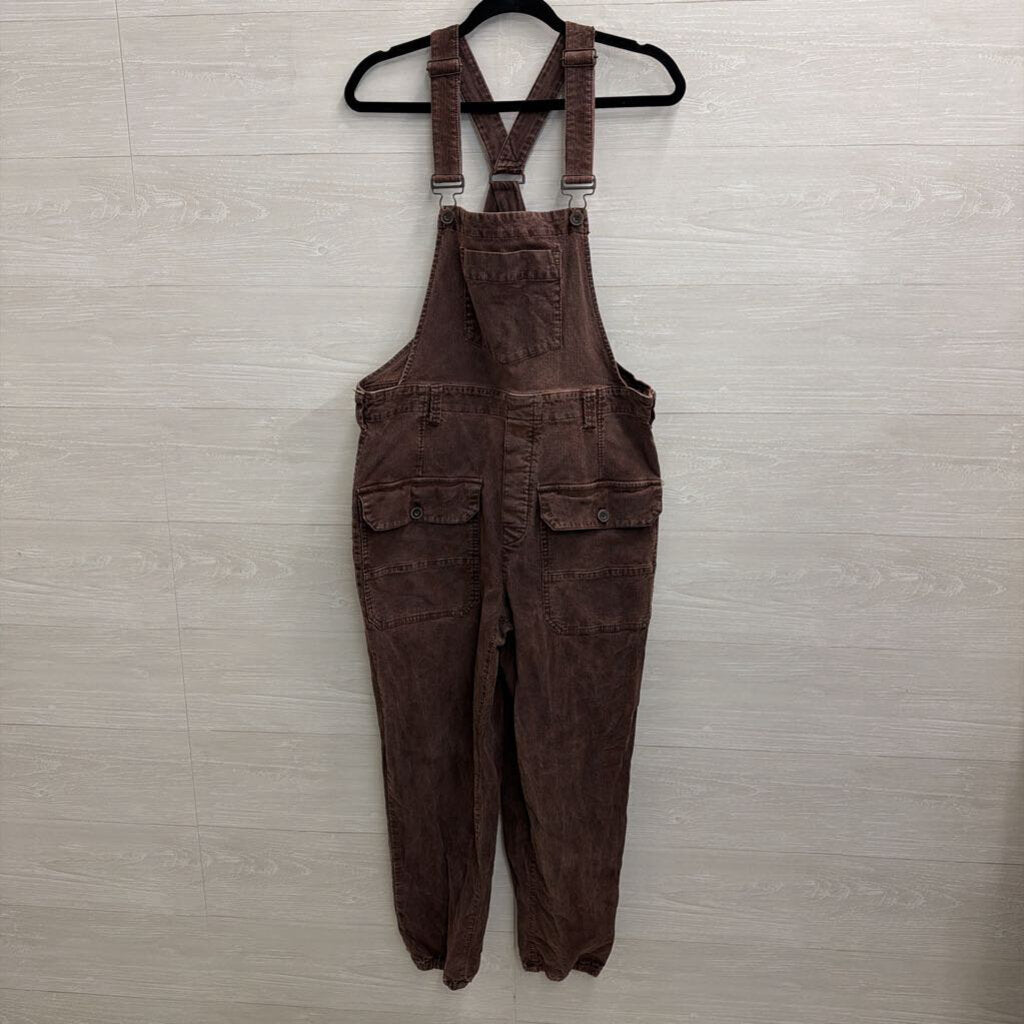 We The Free Purple Ribbed Front Pocket Overalls Small