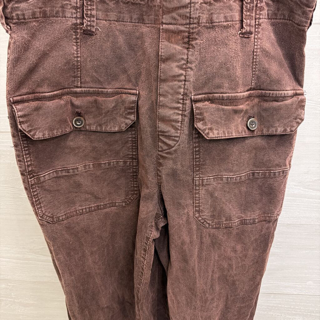 We The Free Purple Ribbed Front Pocket Overalls Small