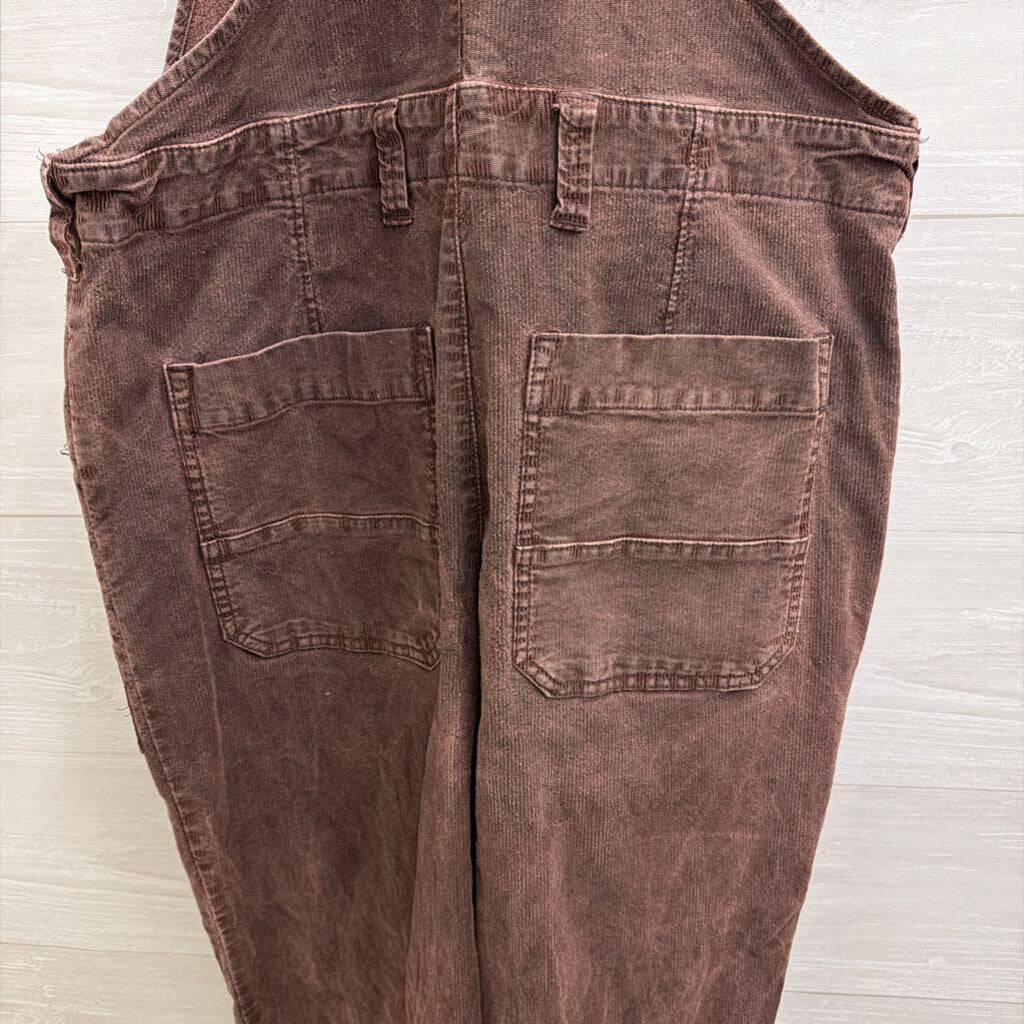 We The Free Purple Ribbed Front Pocket Overalls Small