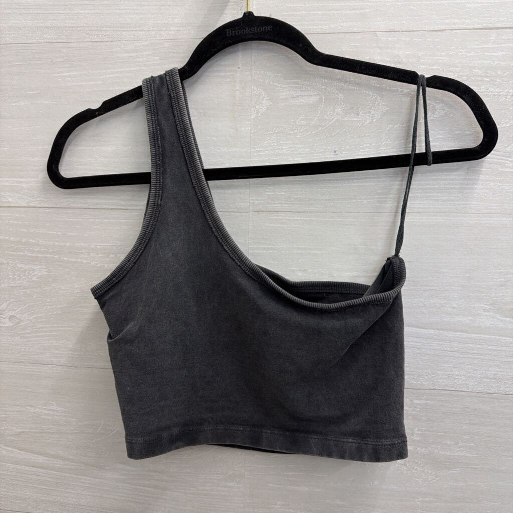 FP Movement Grey Cropped On Shoulder Top Small