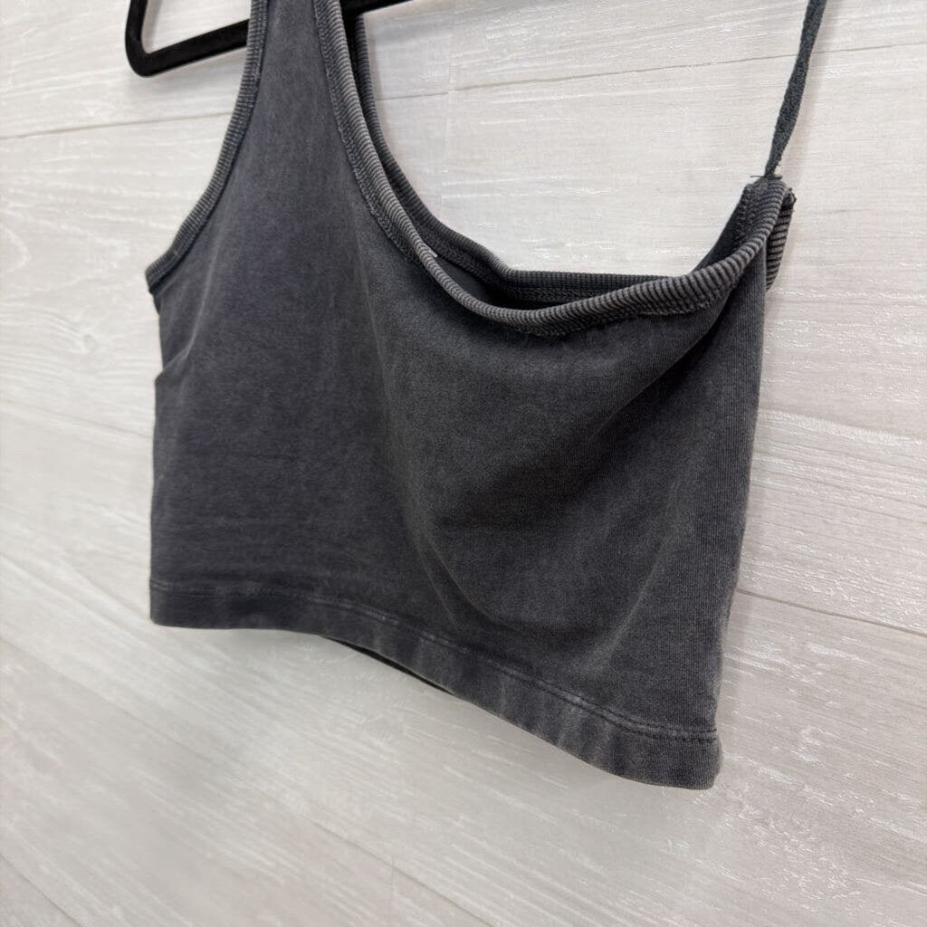 FP Movement Grey Cropped On Shoulder Top Small