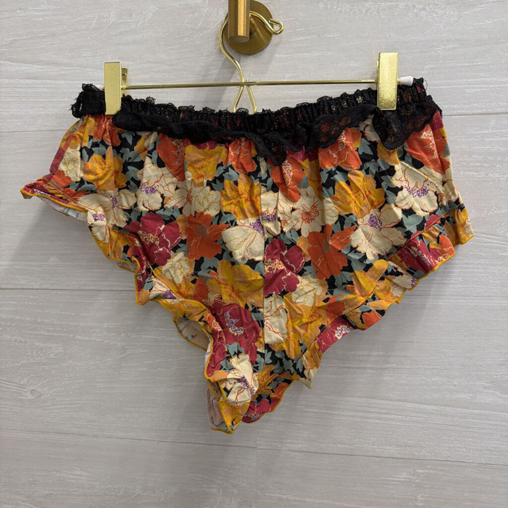 Intimately Free People Golden Slumber Floral Ruffle Mini Shorts Extra Small
