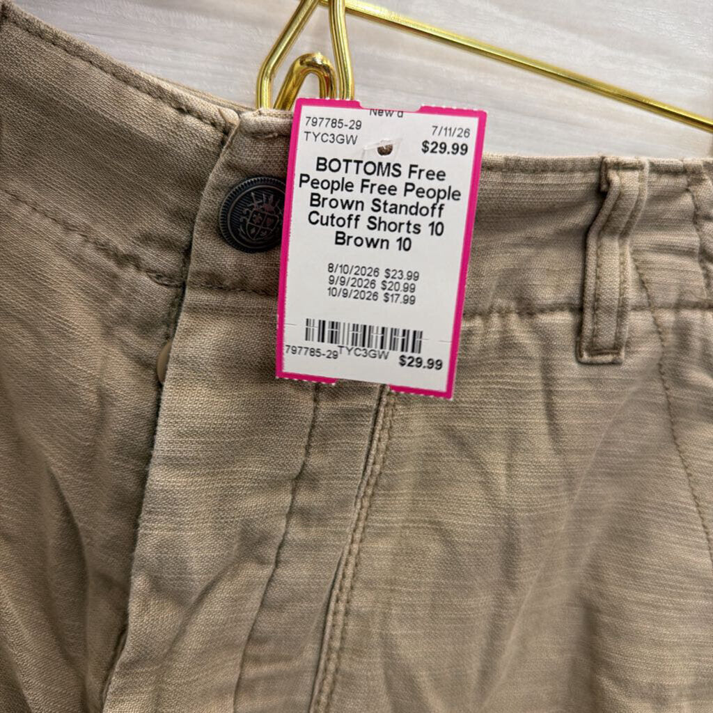 Free People Brown Standoff Cutoff Shorts 10