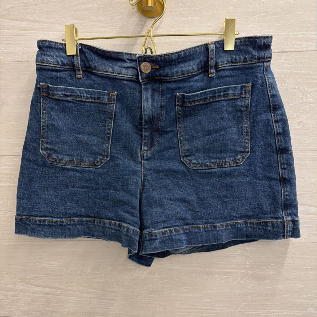 Loft Dark Wash Front Pocket Palmer Denim Shorts 8