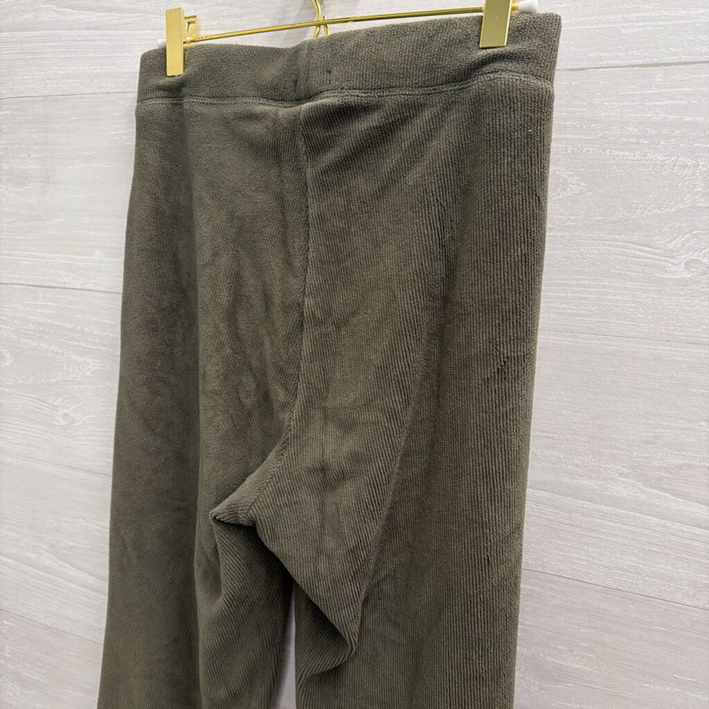 American Eagle Green Soft Ribbed Flare Pull On Pants Medium