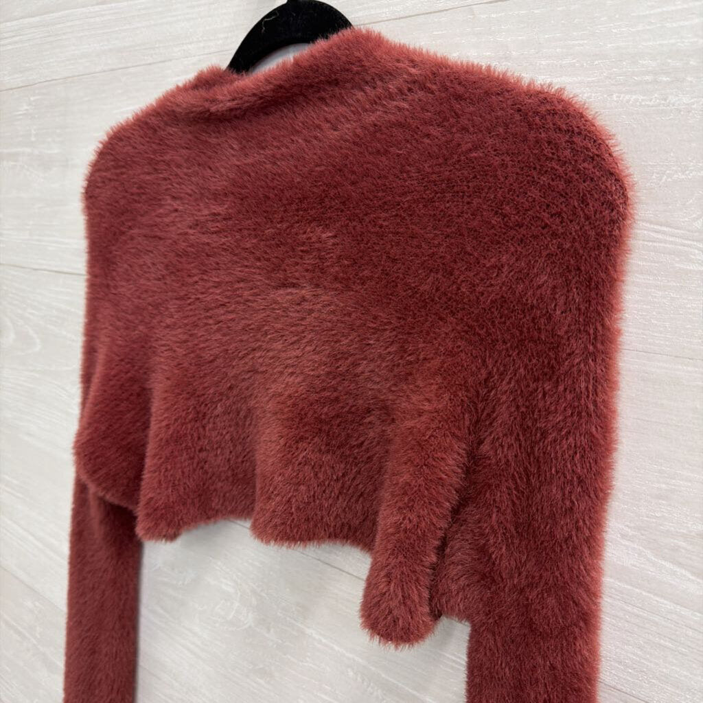 FP One Purple Soft Fuzzy Long Sleeve Bolero Top Medium