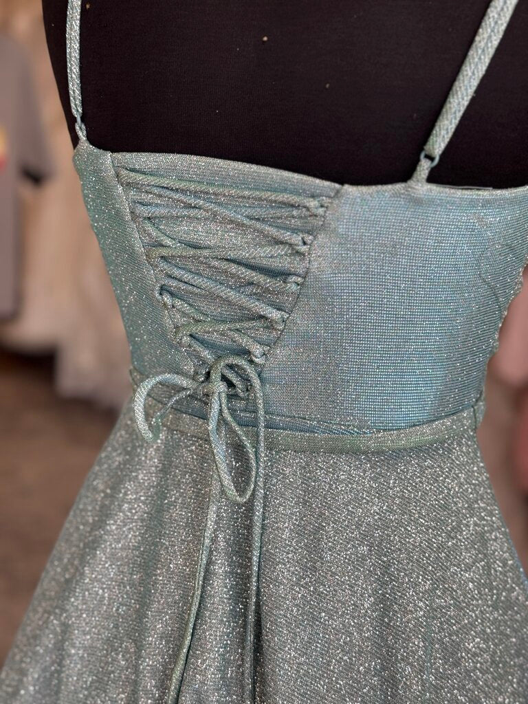 City Studio Blue/ Green Iridescent Shimmer Short Formal Dress 3