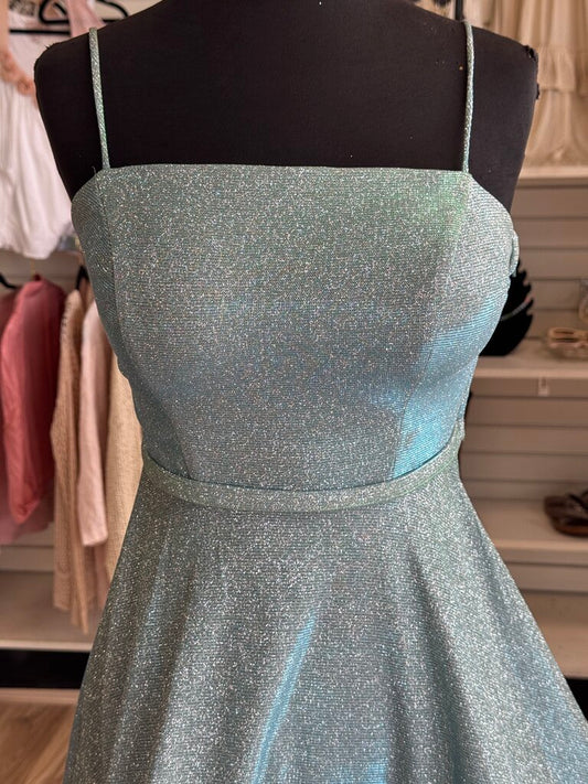 City Studio Blue/ Green Iridescent Shimmer Short Formal Dress 3