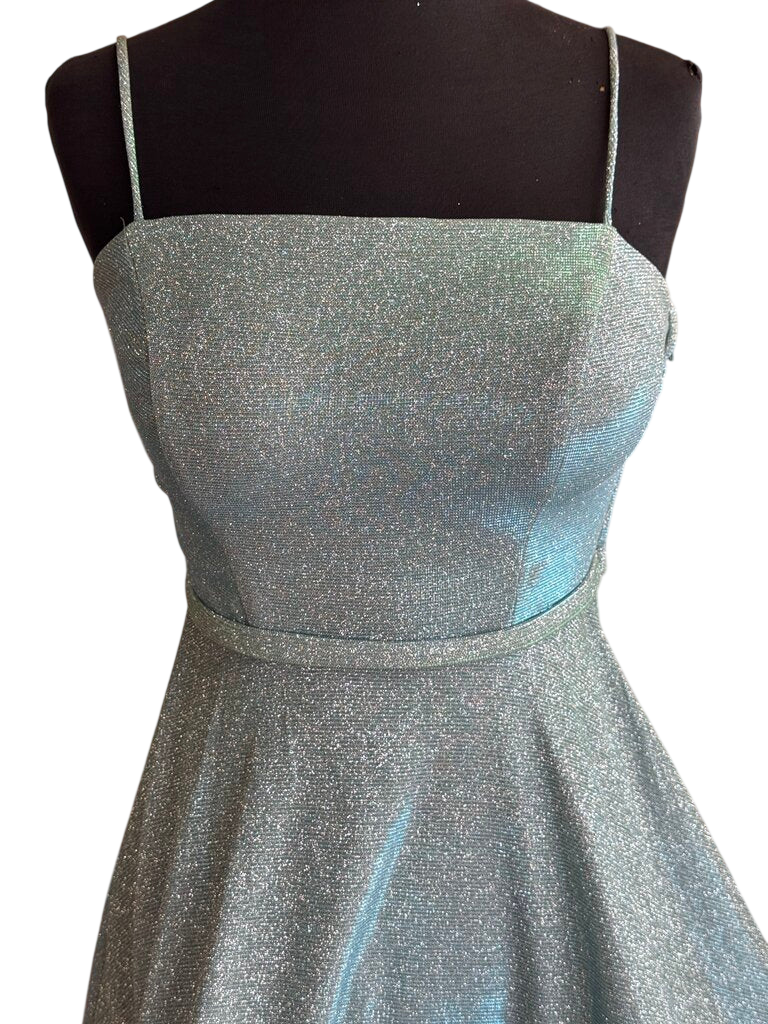 City Studio Blue/ Green Iridescent Shimmer Short Formal Dress 3