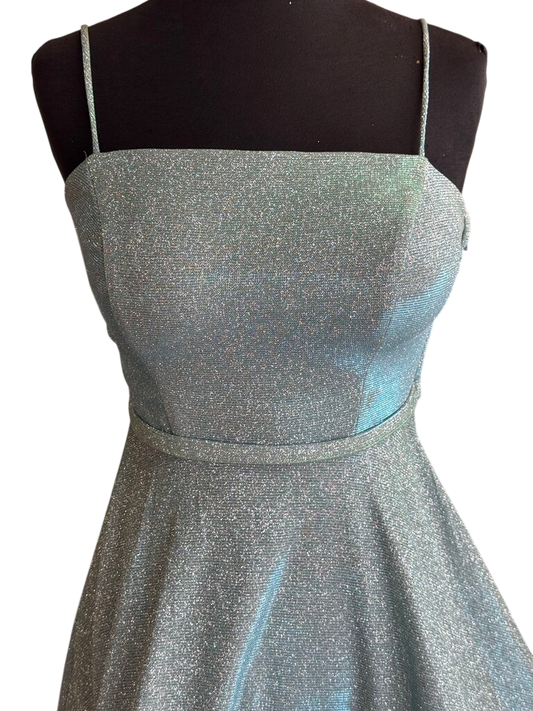 City Studio Blue/ Green Iridescent Shimmer Short Formal Dress 3
