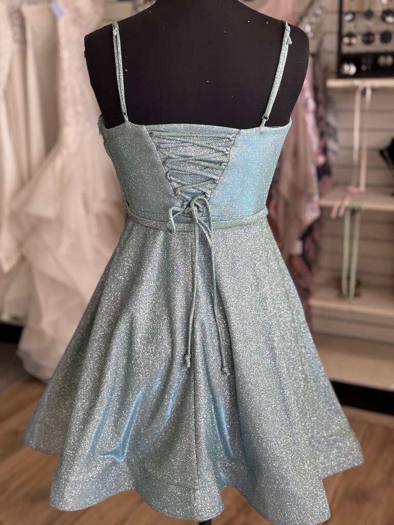 City Studio Blue/ Green Iridescent Shimmer Short Formal Dress 3