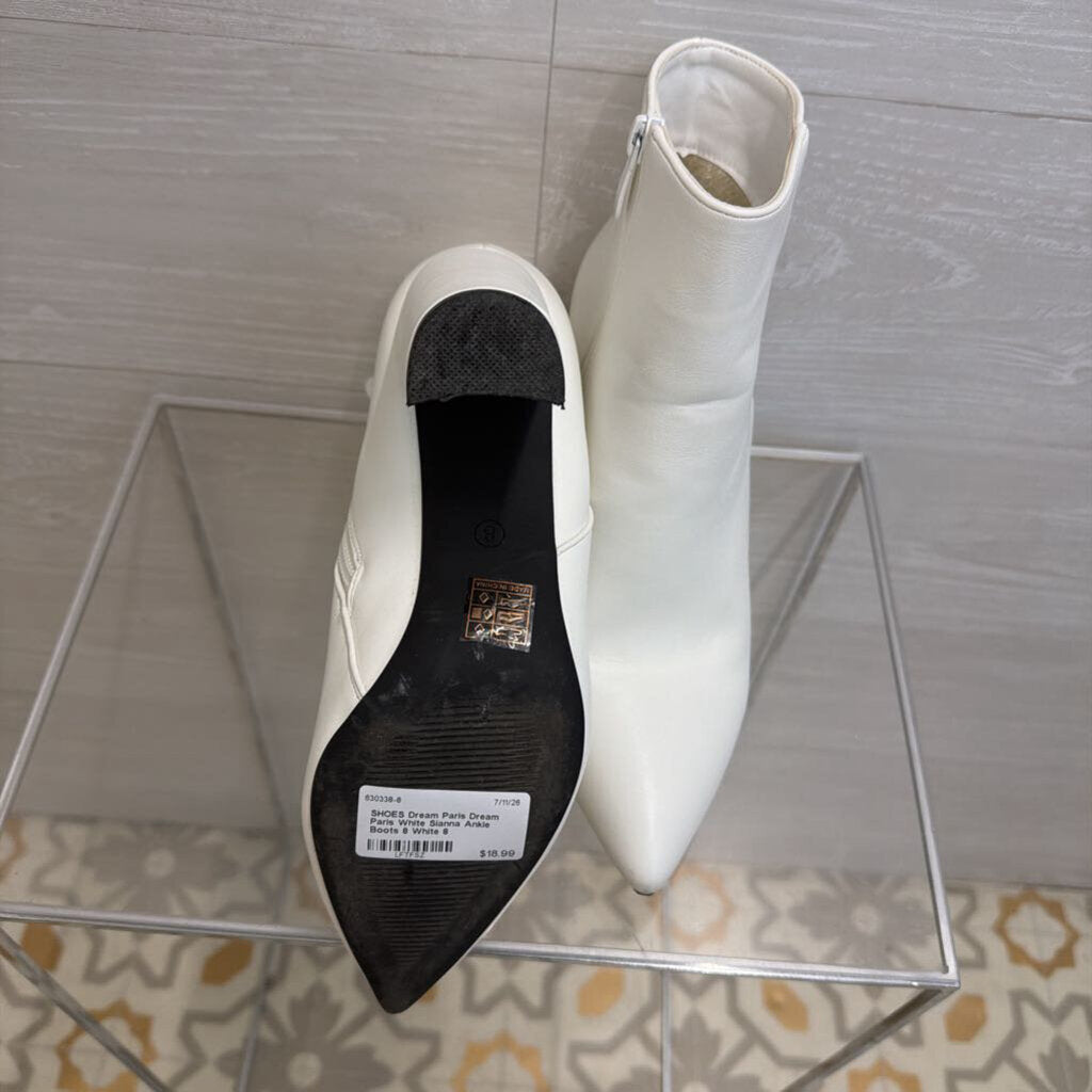 Dream Paris White Sianna Ankle Boots 8