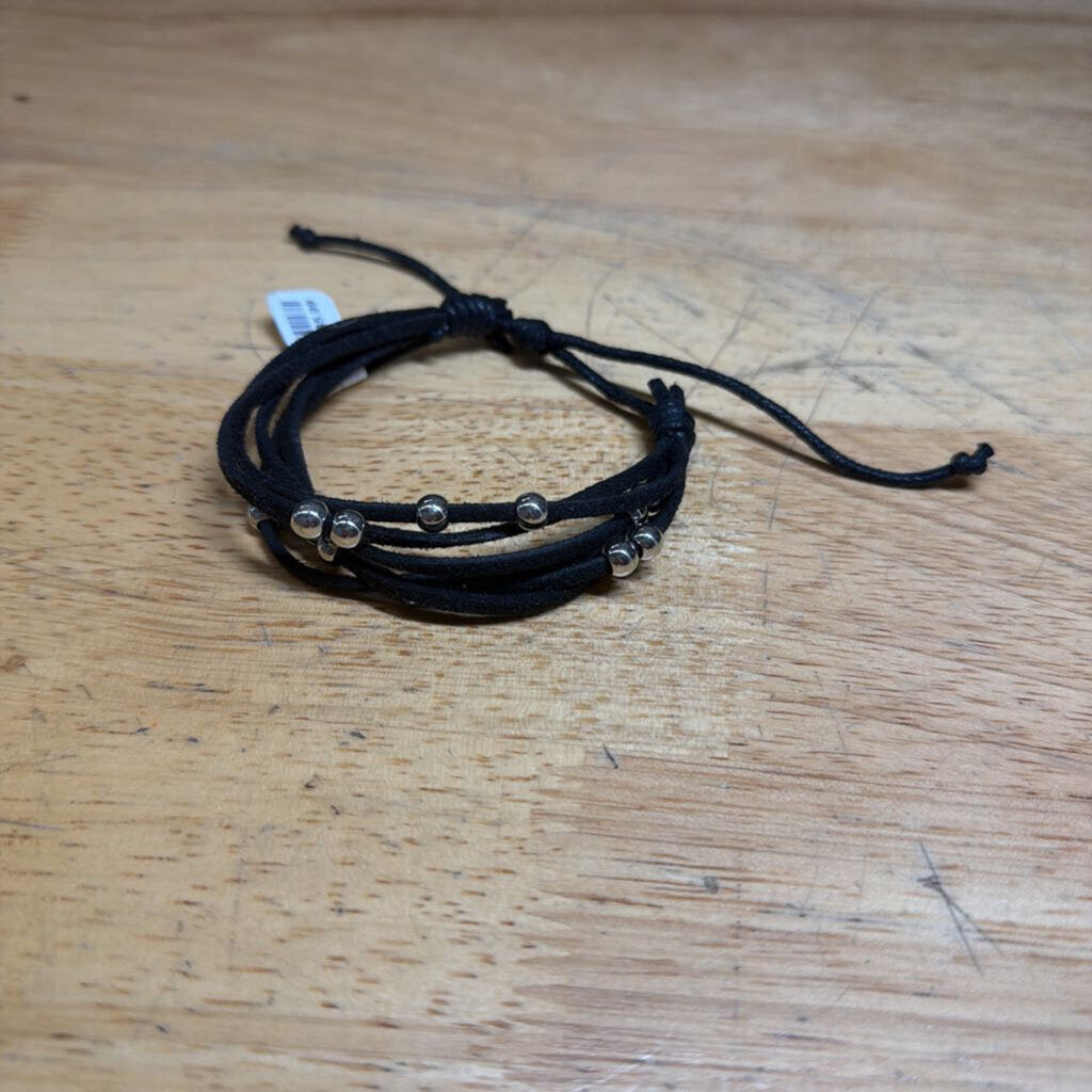 Black/ Silver Corded Layered Bracelet