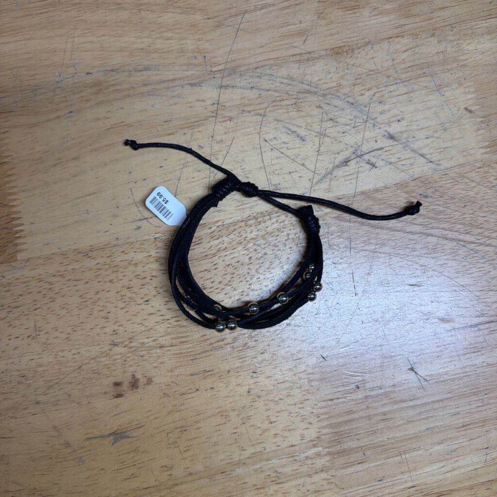 Black/ Silver Corded Layered Bracelet